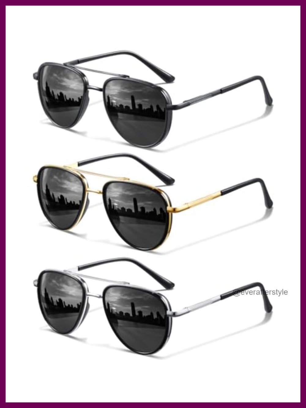 Polarized Aviator Sunglasses UV Protection Metal Frame Unisex Running